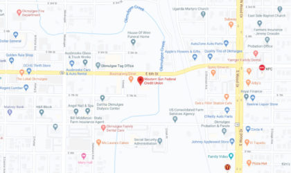 Western Sun Federal Credit Union Okmulgee Branch google map screenshot linked to full map