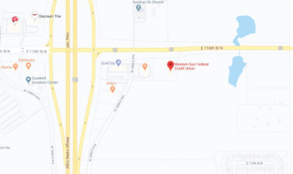 Western Sun Federal Credit Union Owasso Branch google map screenshot linked to full map