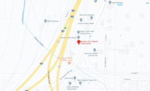 Western Sun Federal Credit Union West Tulsa Branch google map screenshot linked to full map
